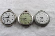 3 Pocket Watches Biltmore, Bulls Eye, Mont. Wards