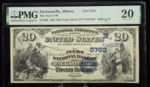 1882 $20 Ayers Bank Jacksonville IL 6662 PMG20VF