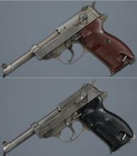 Two World War II German P.38 Semi-Automatic Pistols