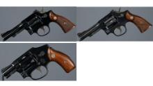 Three Smith & Wesson Double Action Revolvers