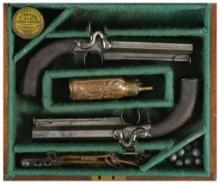 Cased Pair of Thomas Blissett Percussion Belt Pistols