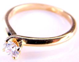 14K Yellow Gold and Diamond Engagement Ring