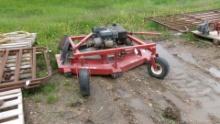 60" SWISHER PULL BEHIND GAS MOWER, needs battery, contact Jeff @ 689-1346