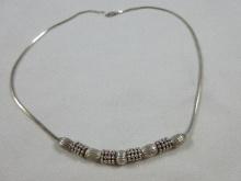 Italy 925 Sterling Necklace Chain w/Add A Beads. End to End 17 1/2"L