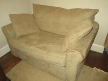 Havertys Furniture Love Seat Sleeper Sofa Micro Suede Upholstery- 35"H x 51"