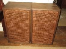 Pair Fisher XP-9C Floor Speakers Simulated Walnut Case- 27 3/4"H x 16 1/2" x 13"