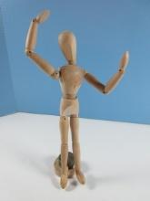 Wooden Artist Mannequin Jointed Posable 12" Figure