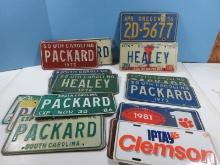 Lot Misc. S.C. License Plate Tags 1974/1980's Packard Oregon Tag, Haley Personal Etc.