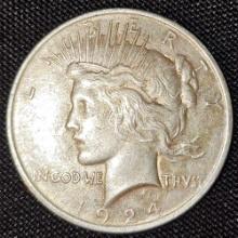 1924 Silver Peace Dollar.