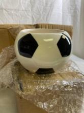 Lot of 5 Soccer Flower Pots.