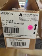 Amerivent 3 inch to 4 inch Increaser Quantity 6, All Appears to be New in Open Box Do to Being In