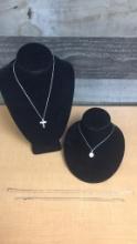 "925" SILVER CROSS, PENDANT & NECKLACE CHAINS 10G