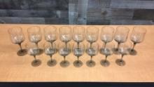 16PC ORREFORS RHAPSODY WINE AND CORDIAL GLASSES