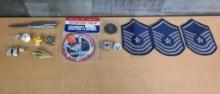 PATCHES, PINS, POCKET KNIFE & ARROW TIP