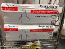 2 Cases Sysco Plastic Aprons, 100/Box