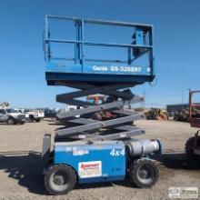 SCISSOR LIFT, 2005 GENIE GS-3268RT, 32FT MAX HEIGHT, 4X4, DUAL FUEL