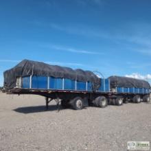 SEMI TRAILER TANDEM SET, 1995 GREAT DANE FLATBED B-TRAIN, INCL: 1EA, FRONT 29FT X 91IN FLAT DECK, TR