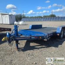 TILT DECK EQUIPMENT TRAILER, 2019 TOWMASTER MODEL T-9DT, TANDEM AXLE, 9990LB GVWR, 6FT 9IN WIDE X 16