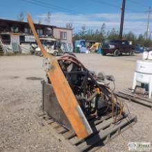 HOVERCRAFT ENGINE, SUBARU 4 CYLINDER, W/ WOODEN PROP, INSTRUMENT PANEL, STAND