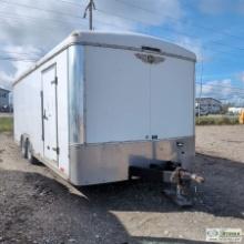 ENCLOSED TRAILER, 2003 H&H TRAILER CO, 20FT, TANDEM AXLE, FOLD DOWN REAR DOOR, RIGHT SIDE MAN DOOR,