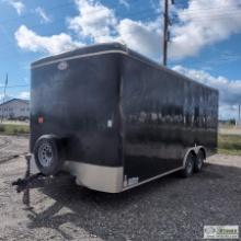 ENCLOSED TRAILER, 2017 FOREST RIVER BLAZER, 20FT, TANDEM AXLE, 9,800LB GVWR, RIGHT SIDE MAN DOOR, FO