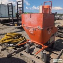 2 PALLETS. PLASTERING MACHINE, PFT G4, CONTINUOUSLY OPERATING MIXING PUMP, W/HOSE