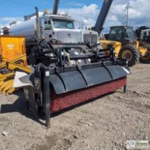 LOADER ATTACHMENT, CATERPILLAR BP22 SWEEPER PICKUP BROOM. INTEGRATED WASTE HOPPER.100 GALLON WATER T