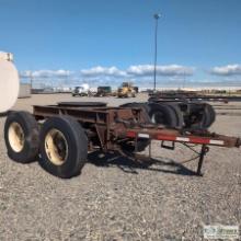 SEMI TRAILER DOLLY, TANDEM AXLE. PARTS MISSING. NO TITLE