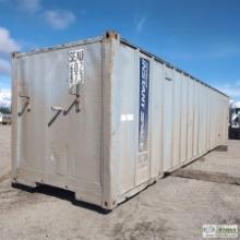 SHIPPING CONTAINER, CONNEX TYPE, 40FT, STEEL AND ALUMINUM CONSTRUCTION, W/SHELVING