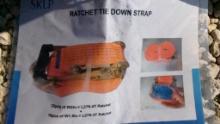 RACHET TIE DOWN STRAPS,  NEW, (4) BOXES OF (10) EACH BOX, AS IS WHERE IS