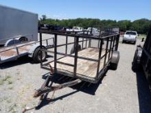 SHOPBUIT UTILITY TRAILER,  14', SINGLE AXLE, SINGLE WHEEL, FOLDING RAMP S#