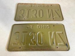 Matching Set of 1971 Ohio License Plates