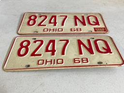 Matching Set of 1968 Ohio License Plates