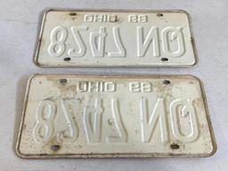 Matching Set of 1968 Ohio License Plates