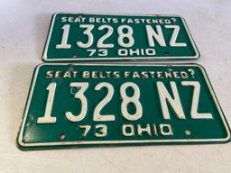 Matching Set of 1973 Ohio License Plates