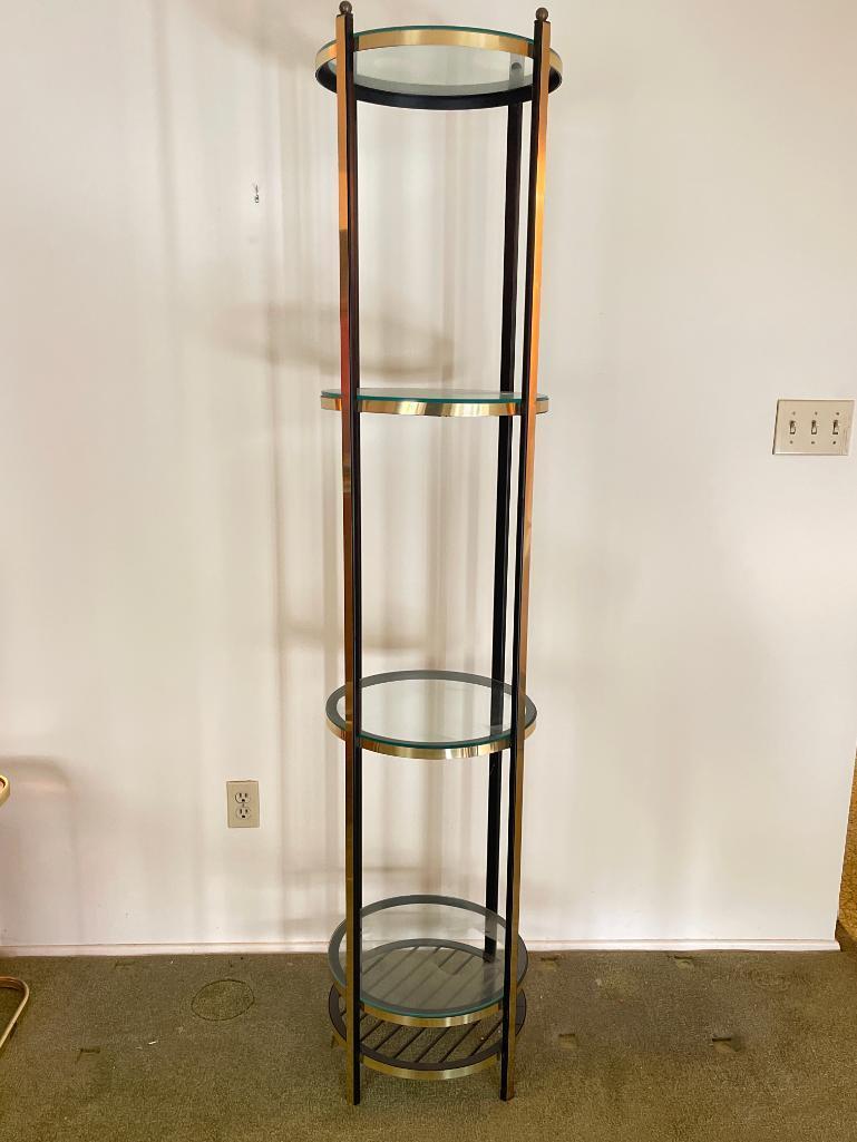 Tall Round Shelving with Glass Shelves