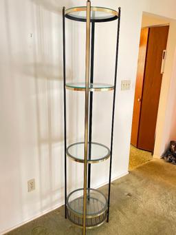 Tall Round Shelving with Glass Shelves