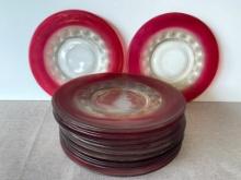 Group of Vintage Thumbprint Dinner Plates