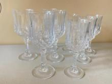 Two Sets of 4 Wine Glasses