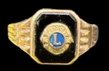 10K Yellow Gold Men’s Lions Club Signet Ring,