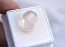 17.13 Carat Oval Checkerboard Cut Rose Quartz