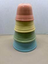 Mission Bell California pastel four piece mixing bowl set