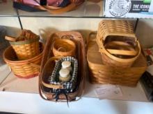 10 longberger baskets with some accessories