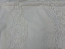 White With Flower Lace Tablecloth