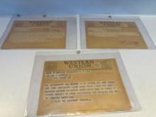 Two 1944 Western Union Cards/ Three 1945 Western Union Cards