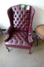 LEATHER WINGBACK CHAIRS (X2)