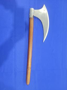 Replica Battle Ax Replica battle ax, wooden handle and measures 27"l ong, marked Pakistan