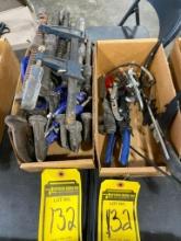 (2) Boxes of C-Clamps, Bearing Puller Diesel Filter Wrench, & Misc.
