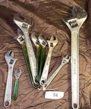 Craftsman& Assorted Brands of Cresent Wrenches