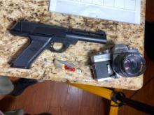 BB Gun, Winchester Knife, Vintage Minolta Camera